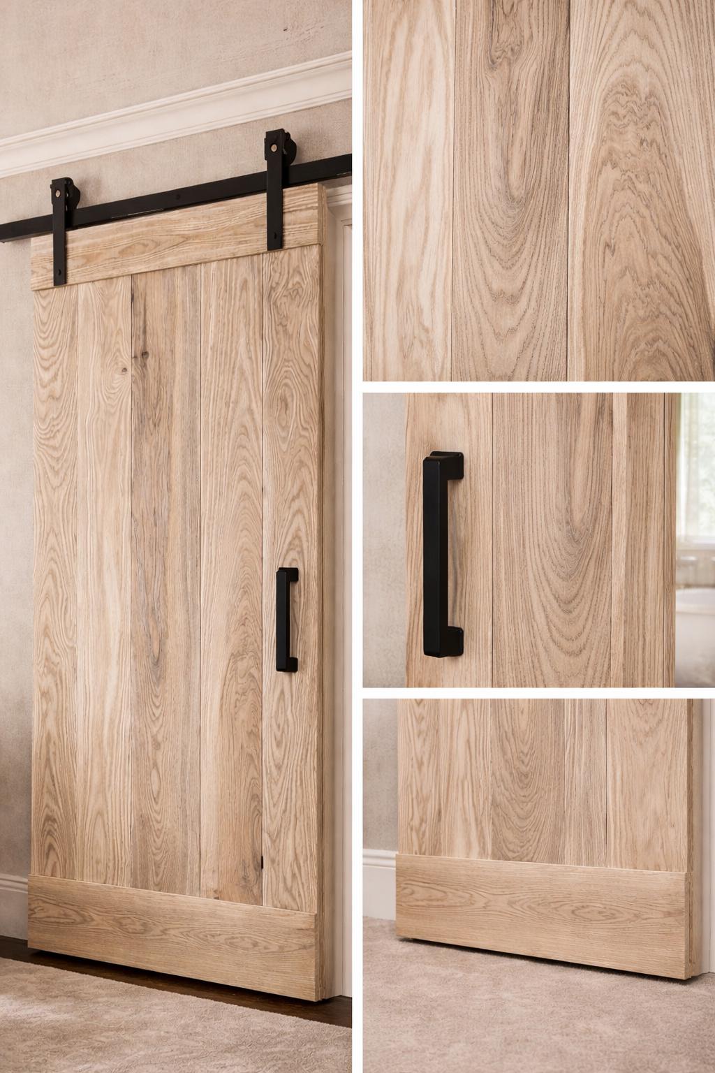 White Ash Solid Wood Barn Door (Hardware Included)