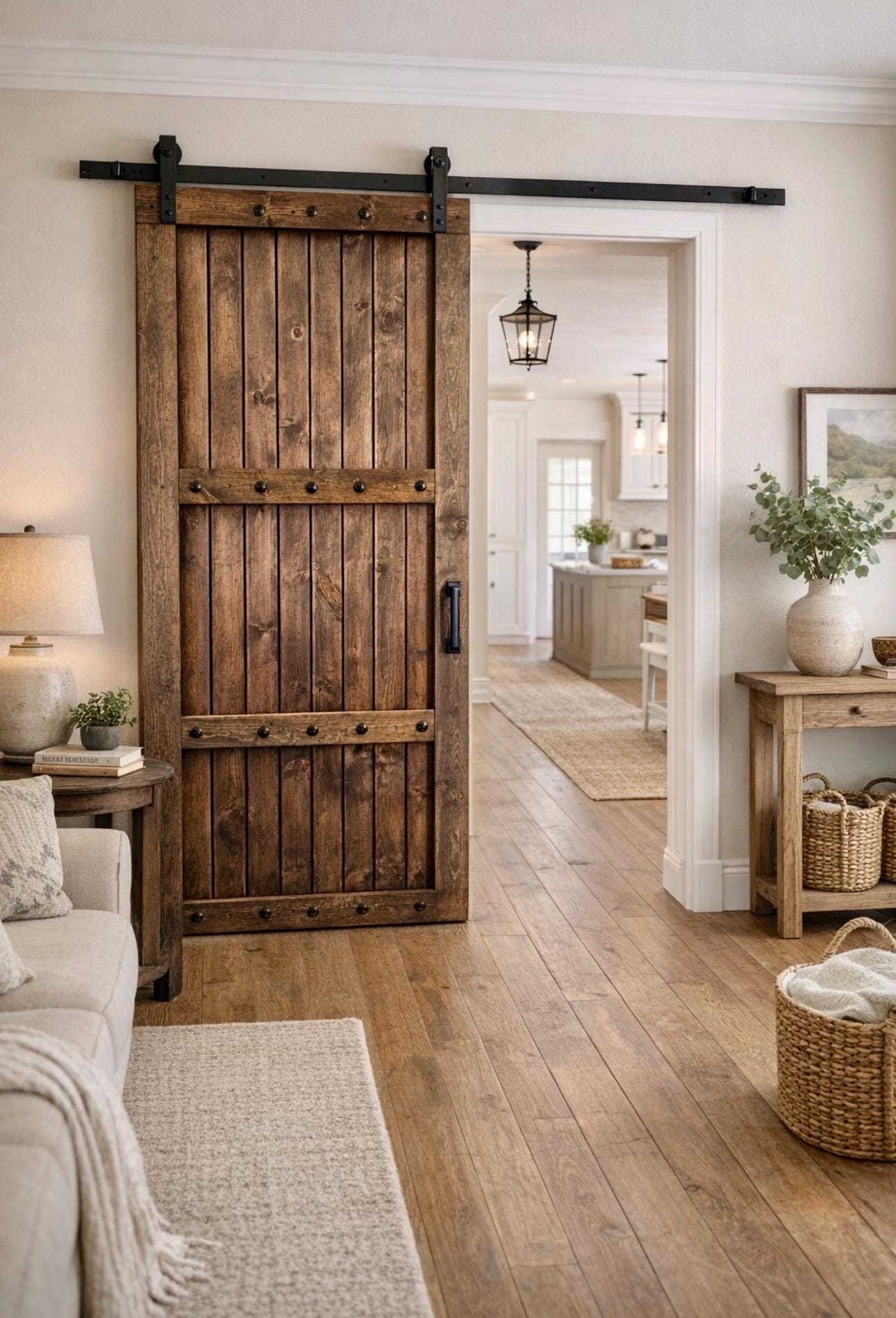 Solid Wood Plank Barn Door – Rustic Farmhouse Style, Custom Sizes