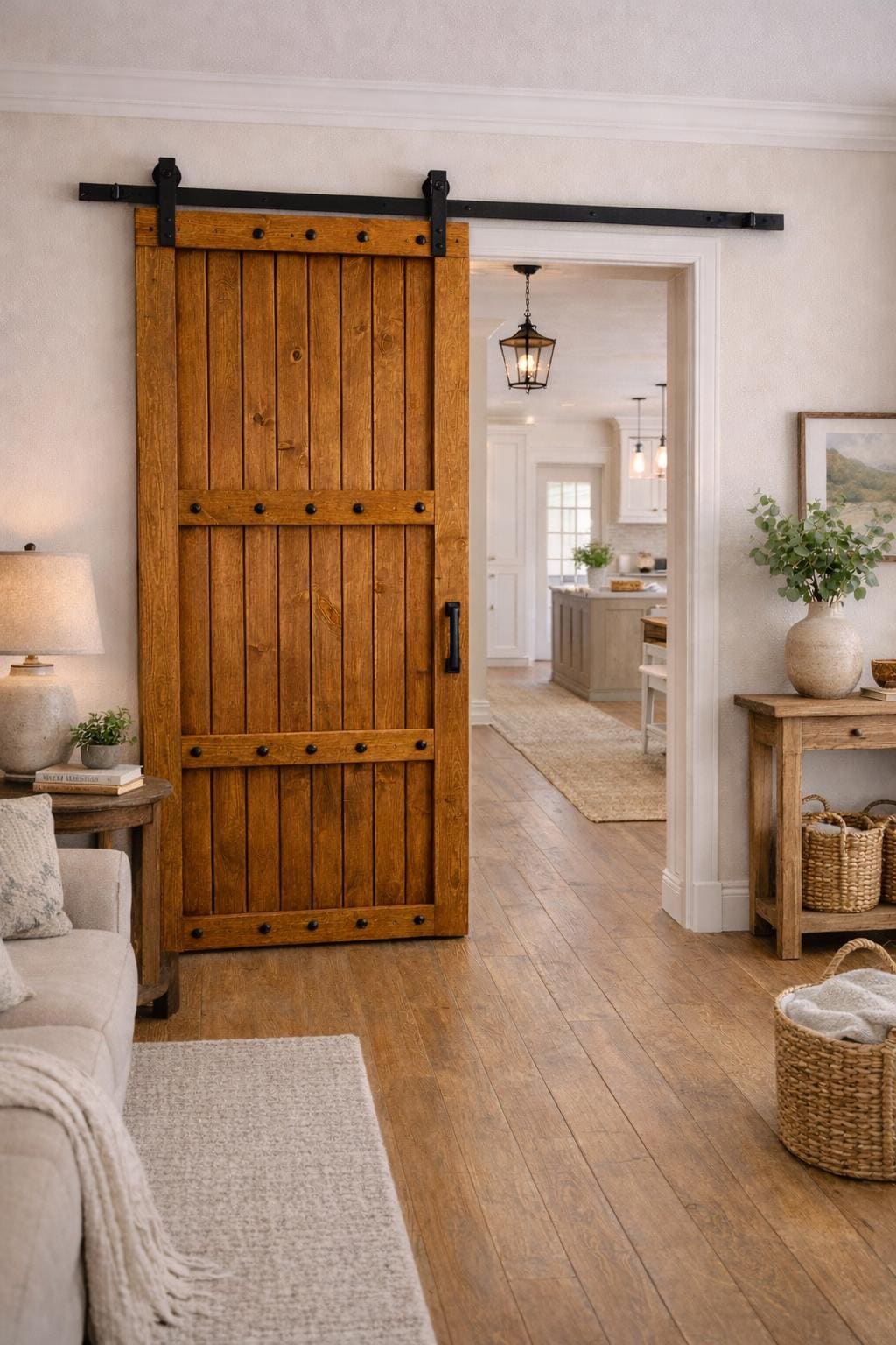 Solid Wood Plank Barn Door – Rustic Farmhouse Style, Custom Sizes