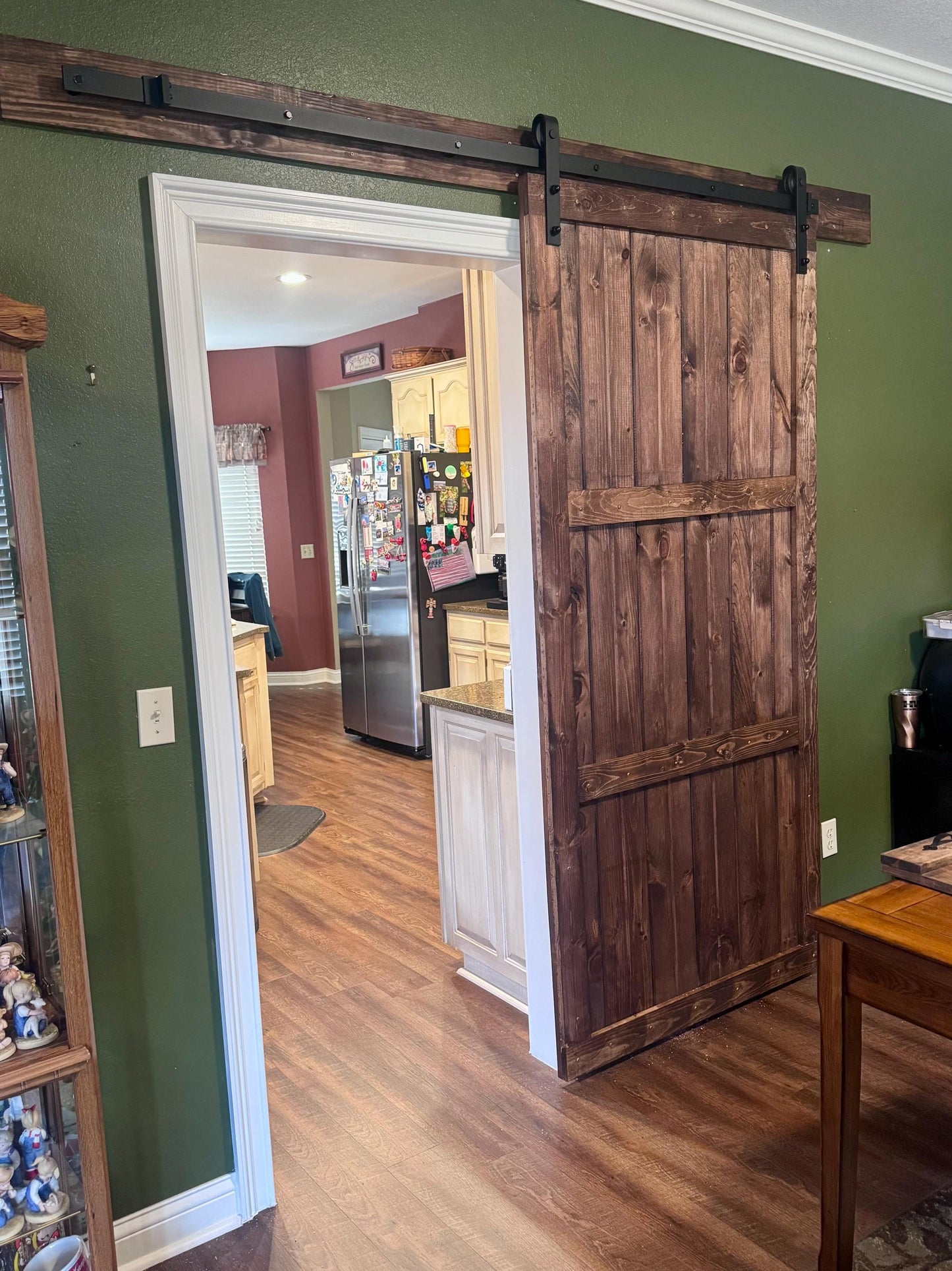 Solid Wood Plank Barn Door, Rustic Farmhouse Interior Sliding Door, Custom Size