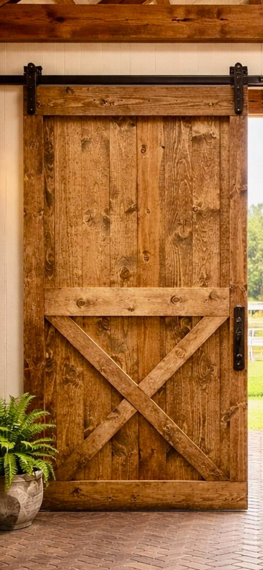 Rustic X Brace Farmhouse Style Barn Door