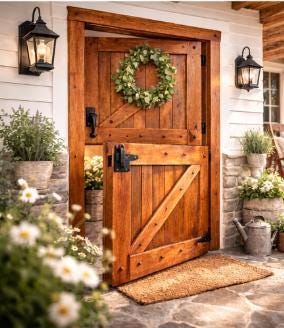 Solid Wood Pegged Diagonal Dutch Door