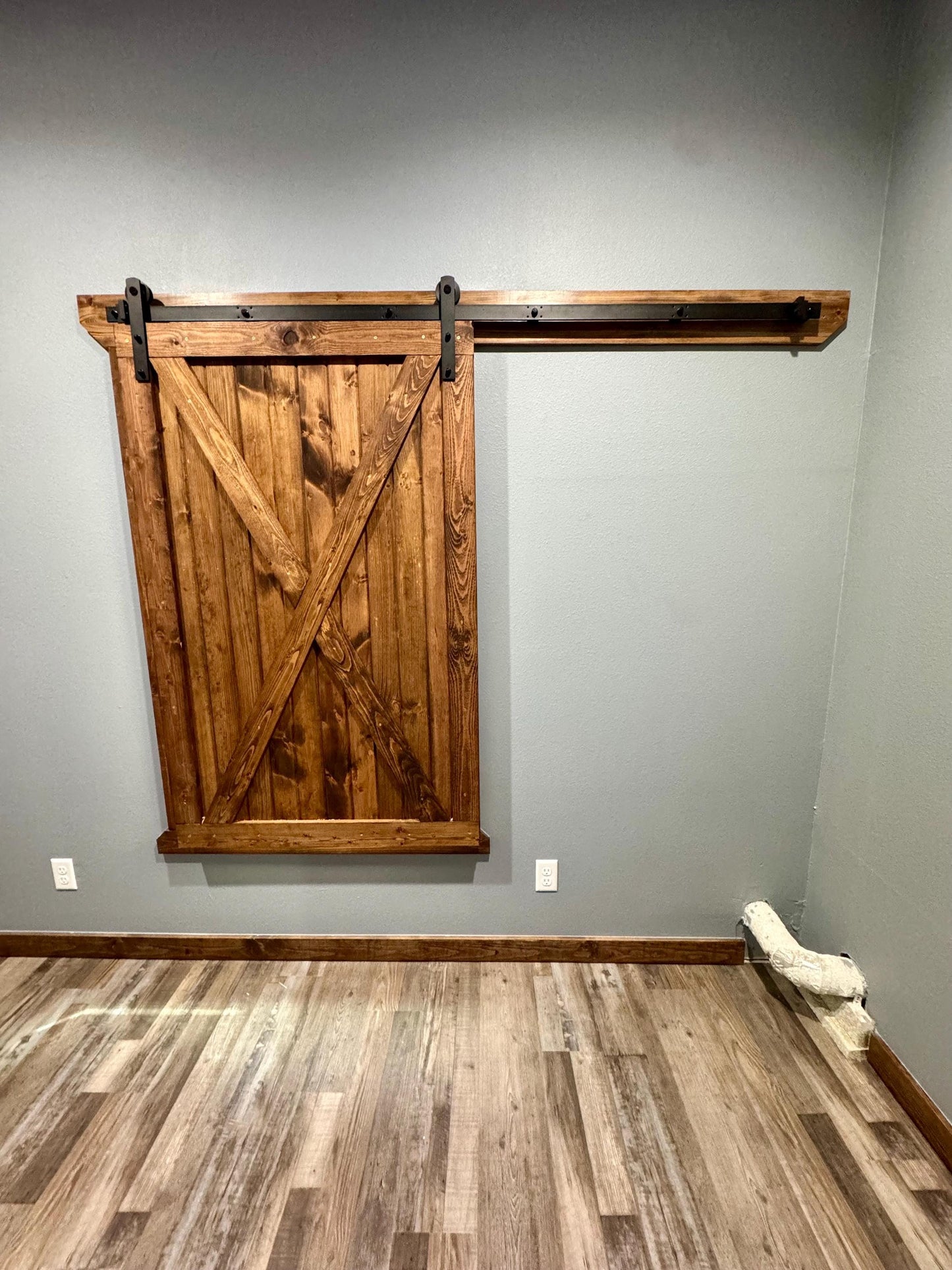 Solid Wood Barn Style Sliding Shutters, Rustic Farmhouse Window Cover