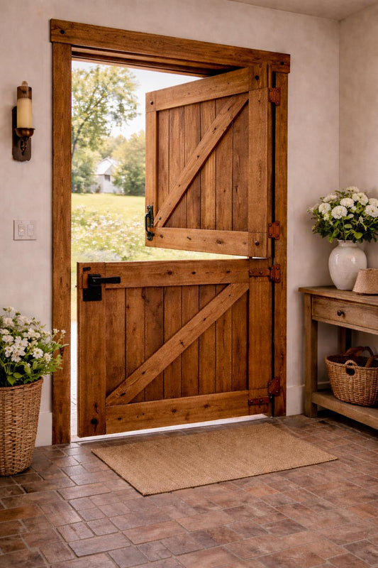 Solid Wood Pegged Diagonal Dutch Door