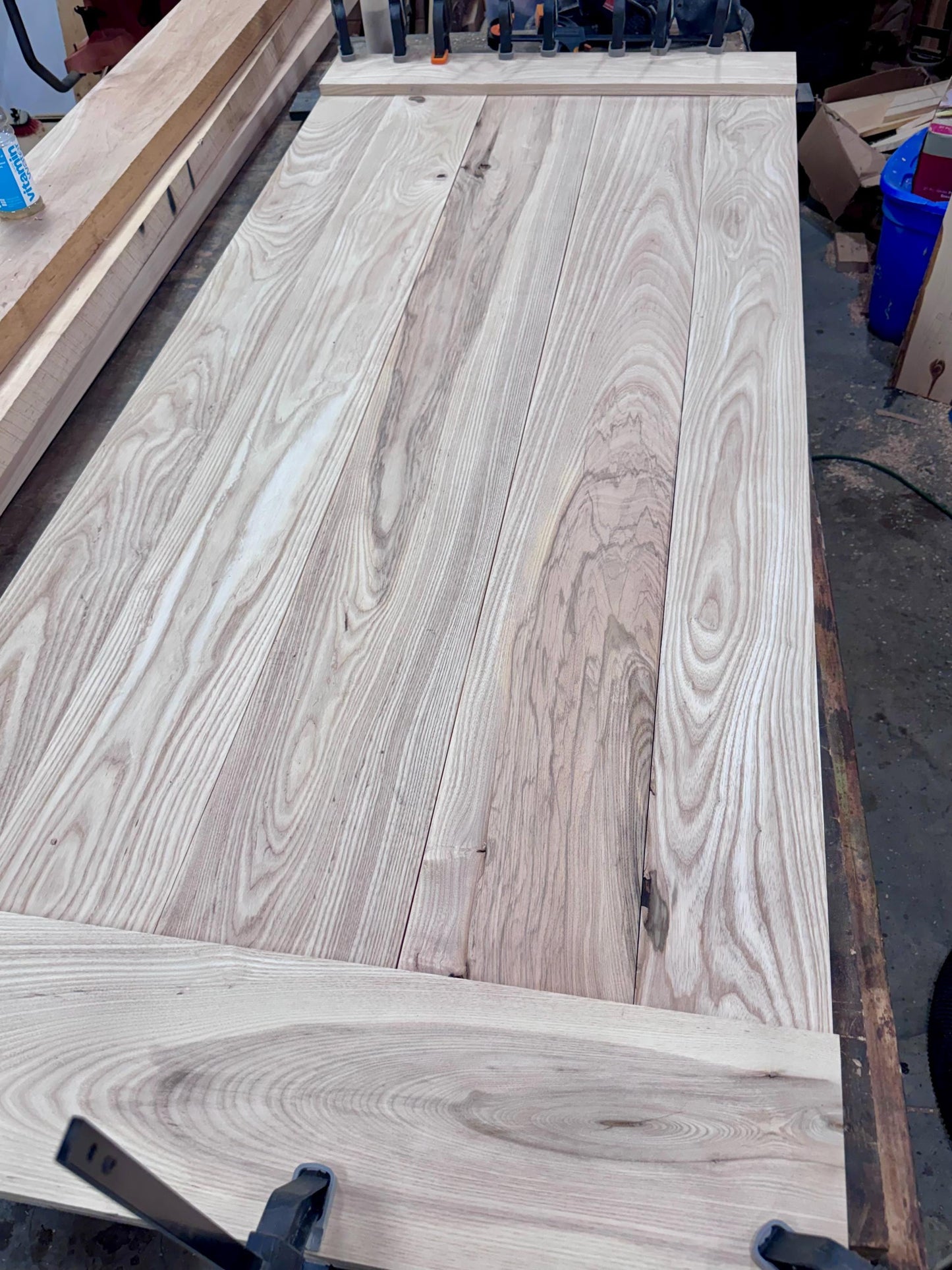 Solid White Ash Barn Door, Modern Farmhouse Sliding Wood Door, Custom Hardware Included