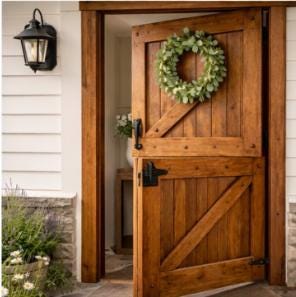 Solid Wood Pegged Diagonal Dutch Door