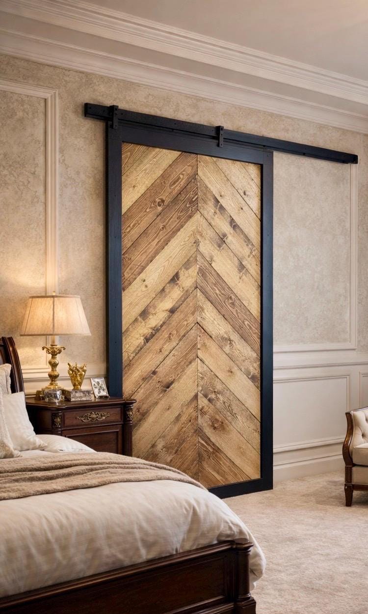 Chevron Modern Farmhouse Sliding Interior Barn Door