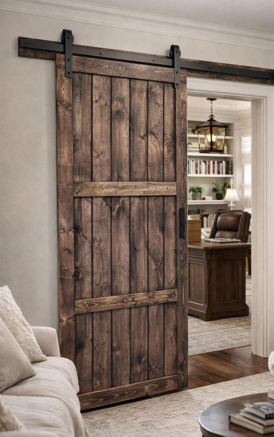 Solid Wood Plank Barn Door – Rustic Farmhouse Style, Custom Sizes