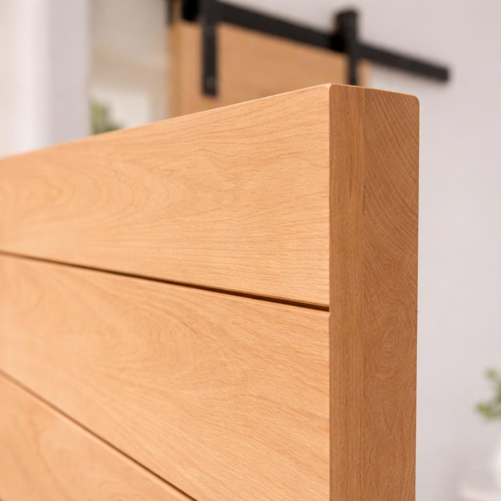 Modern Horizontal Slat Barn Door | Solid Wood Interior Door