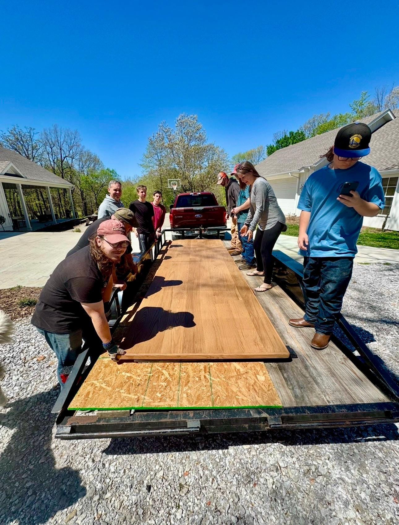 10ft Solid White Oak Farmhouse Dining Table | Heavy Pedestal Base, Custom Hardwood
