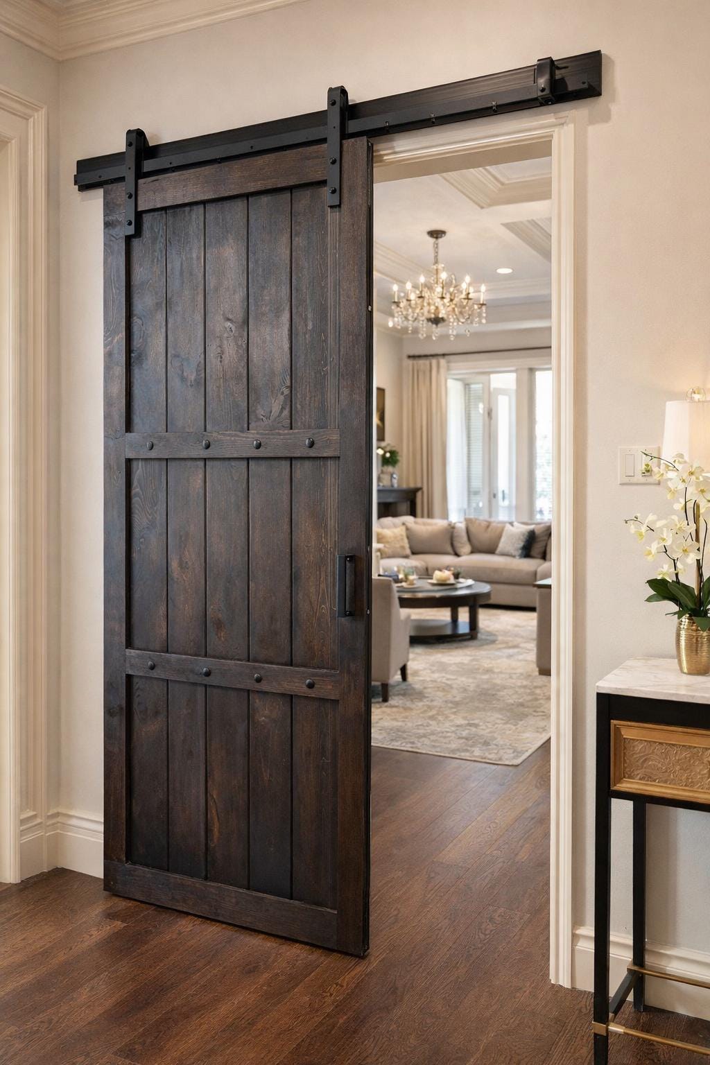 Solid Wood Plank Barn Door, Rustic Farmhouse Sliding Door, Custom Built USA