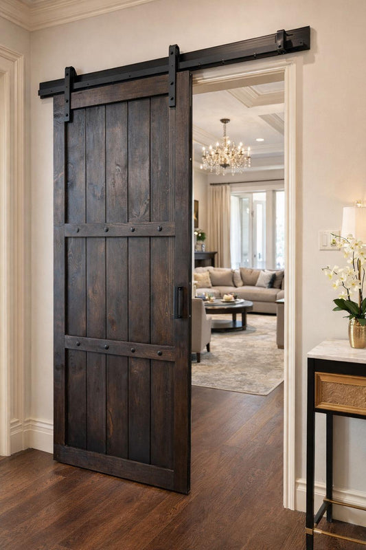 Solid Wood Plank Barn Door, Rustic Farmhouse Sliding Door, Custom Built