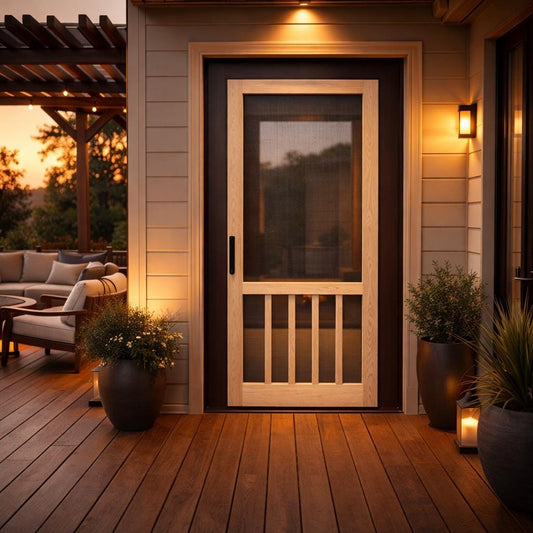 White Oak Screen Door Solid Wood Exterior Door Custom Size Farmhouse Entry Handmade
