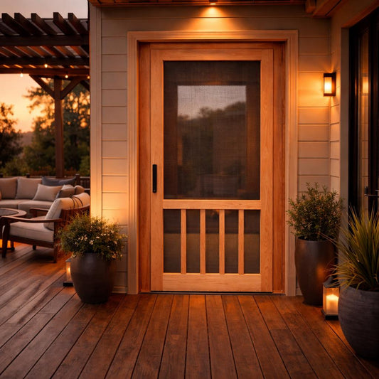 Eastern Red Cedar Screen Door Solid Wood Exterior Door Custom Size Farmhouse Entry Handmade