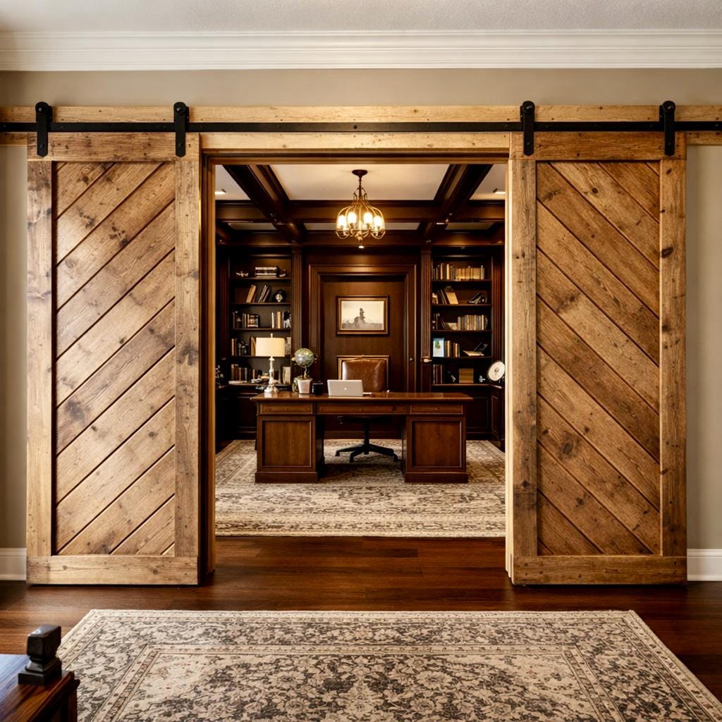 Solid Wood Double Barn Doors | Custom Farmhouse Sliding Interior Doors