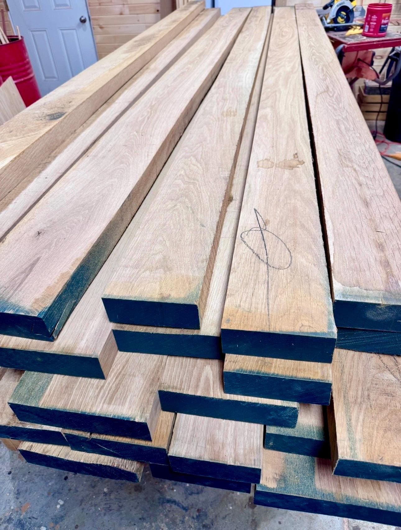 Solid White Oak Barn Door, Custom Sliding Door, Rustic Diagonal Brace Design